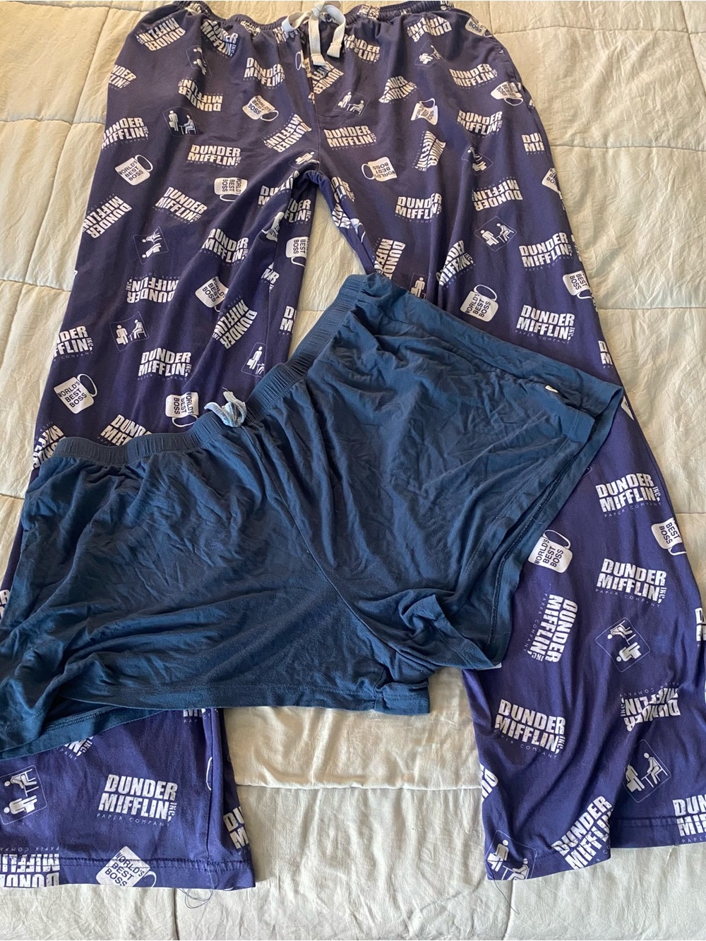 Womens Navy Pajama Set - Dunder Mifflin Print